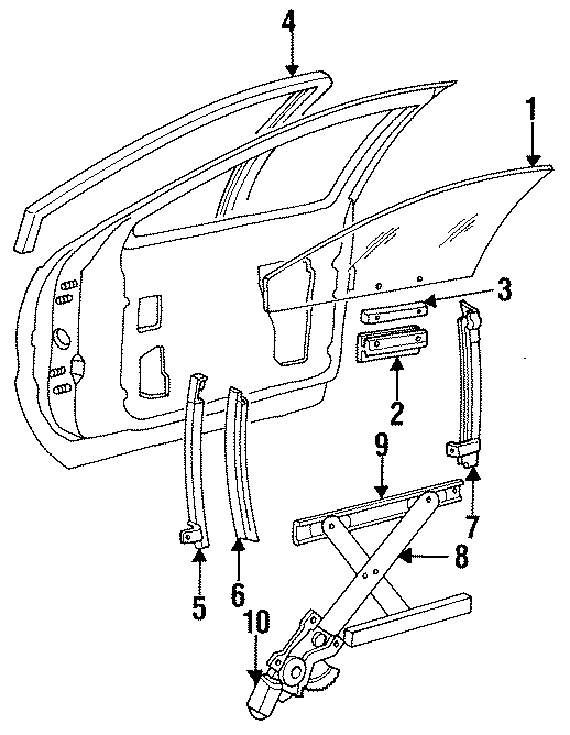 Diagram FRONT DOOR. GLASS & HARDWARE. for your 2014 Chevrolet Spark 1.2L Ecotec M/T LS Hatchback 