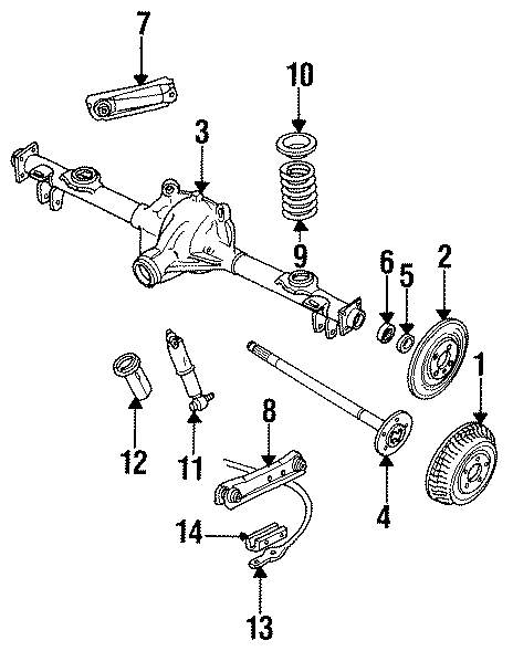 Diagram REAR SUSPENSION. SUSPENSION COMPONENTS. for your 2017 GMC Sierra 2500 HD 6.0L Vortec V8 FLEX A/T RWD Base Extended Cab Pickup Fleetside 