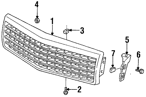 GRILLE & COMPONENTS. Diagram