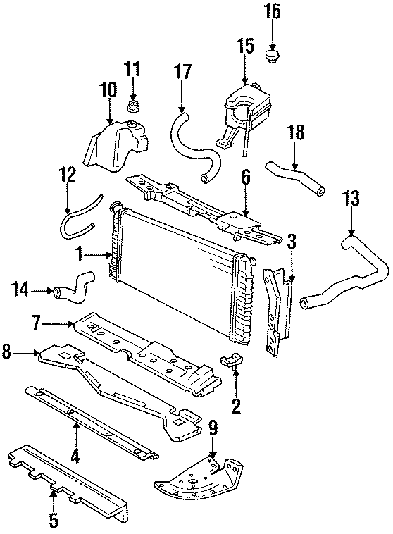 Diagram RADIATOR & COMPONENTS. for your 2021 Chevrolet Express 2500   