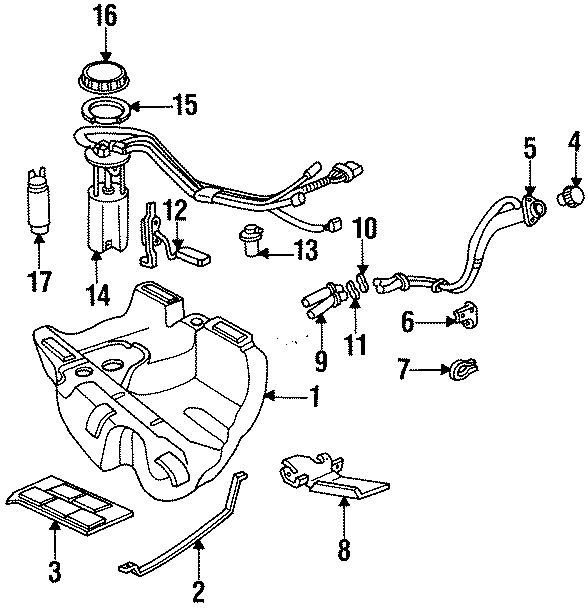 Cadillac Deville Filler shield. SHIELD - Brake and Fuel Pipe - 25663607 ...