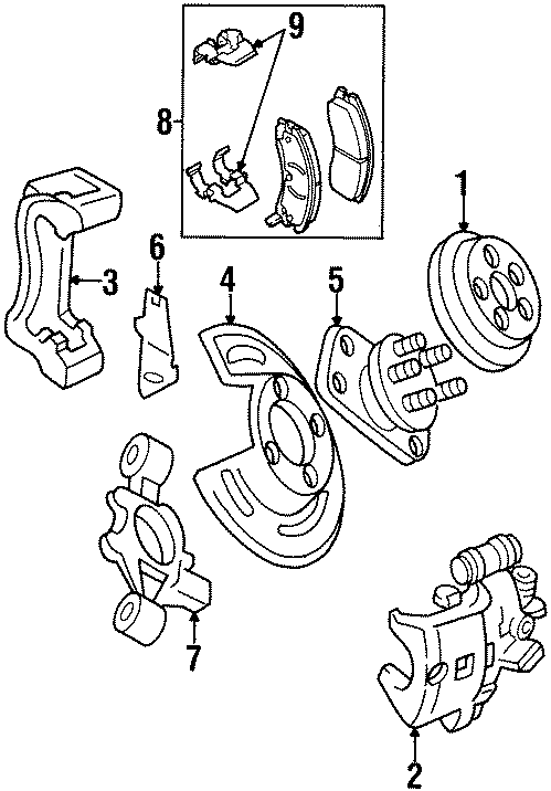 REAR SUSPENSION. BRAKE COMPONENTS.