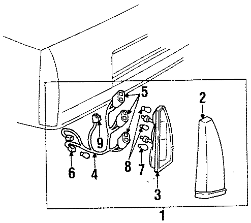 Diagram REAR LAMPS. TAIL LAMPS. for your 2006 GMC Sierra 2500 HD 6.6L Duramax V8 DIESEL M/T RWD SLE Extended Cab Pickup 