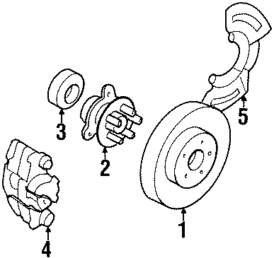 Diagram FRONT SUSPENSION. BRAKE COMPONENTS. for your 2004 Chevrolet SSR    