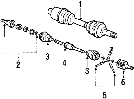 Diagram FRONT SUSPENSION. DRIVE AXLES. for your 2004 Chevrolet Blazer LS Sport Utility  