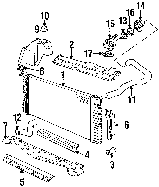 Diagram RADIATOR & COMPONENTS. for your 2021 Chevrolet Camaro   