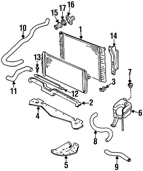 Diagram RADIATOR & COMPONENTS. for your 2021 Chevrolet Camaro   