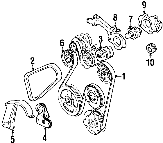 Diagram BELTS & PULLEYS. for your 1998 Cadillac Catera   