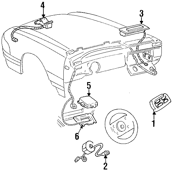 Diagram RESTRAINT SYSTEMS. AIR BAG COMPONENTS. for your 2022 Chevrolet Silverado   