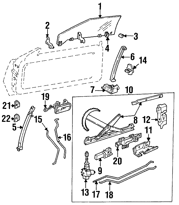 Diagram DOOR. GLASS & HARDWARE. for your 2021 Chevrolet Spark   