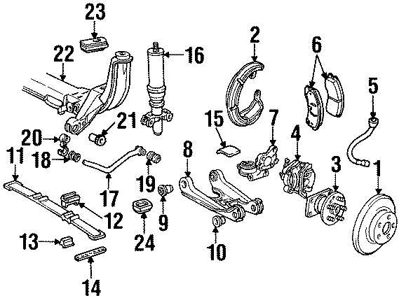 Diagram REAR SUSPENSION. BRAKE COMPONENTS. SUSPENSION COMPONENTS. for your 2018 GMC Sierra 2500 HD 6.6L Duramax V8 DIESEL A/T 4WD SLE Extended Cab Pickup Fleetside 