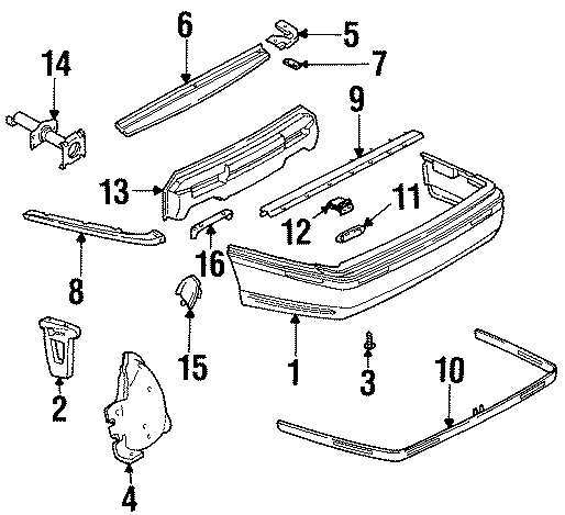 Diagram REAR BUMPER. BUMPER & COMPONENTS. for your 2018 Chevrolet Camaro  SS Convertible 