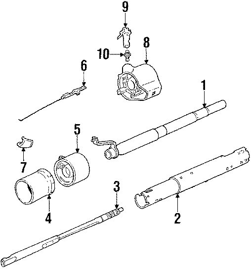 Diagram STEERING COLUMN & WHEEL. for your 1992 Chevrolet K3500  Scottsdale Cab & Chassis Fleetside 6.2L V8 DIESEL A/T 