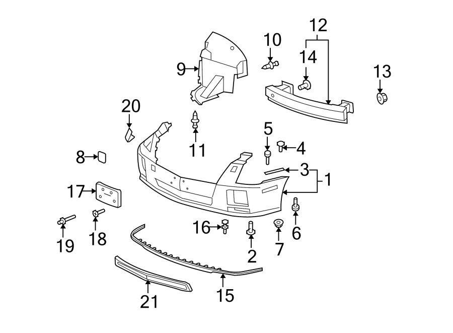 19FRONT BUMPER. BUMPER & COMPONENTS.https://images.simplepart.com/images/parts/motor/fullsize/BC05008.png