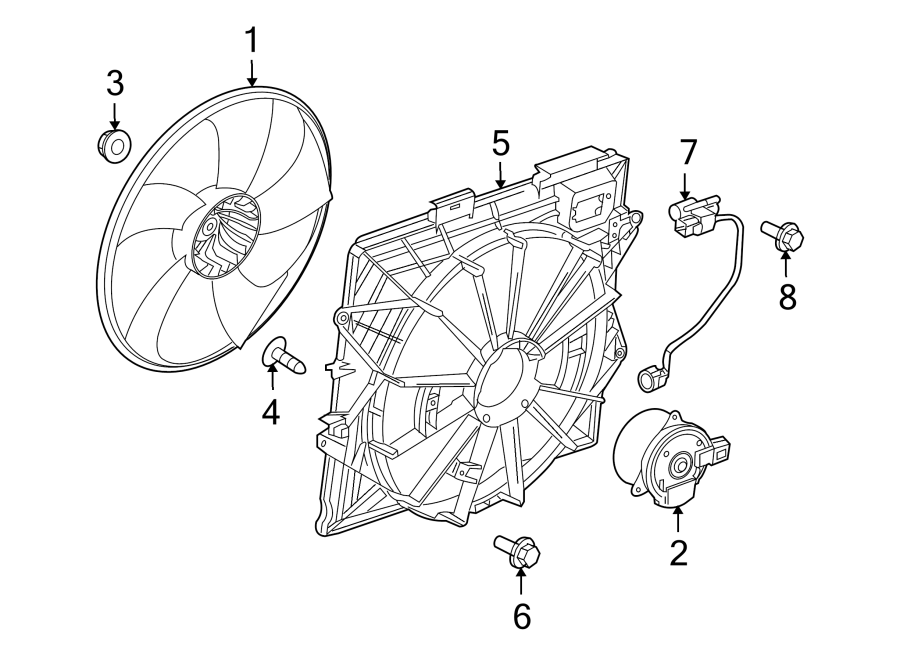 Diagram COOLING FAN. for your 2021 GMC Sierra 2500 HD 6.6L Duramax V8 DIESEL A/T RWD SLT Crew Cab Pickup 