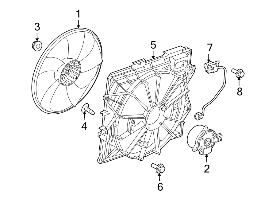 Diagram COOLING FAN. for your 2021 GMC Sierra 2500 HD 6.6L Duramax V8 DIESEL A/T RWD SLT Crew Cab Pickup 