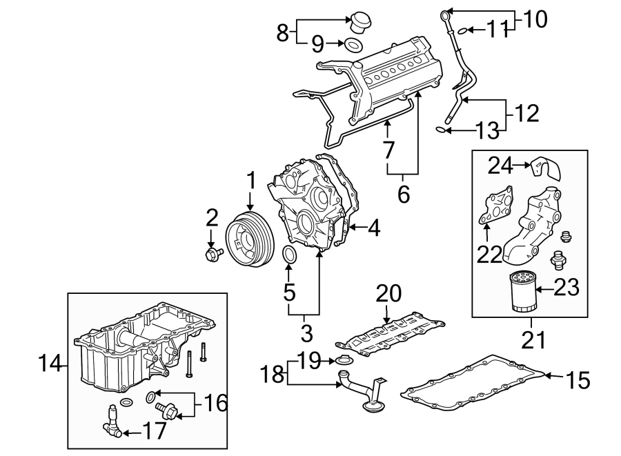 Diagram ENGINE PARTS. for your 2005 Chevrolet SSR    