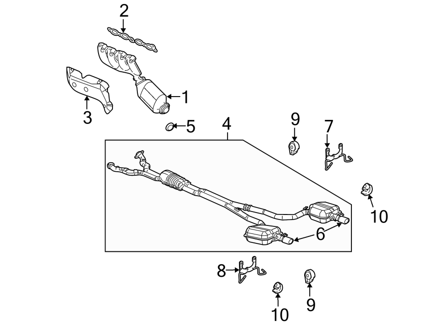 Diagram EXHAUST SYSTEM. EXHAUST COMPONENTS. for your 1994 Buick Century   