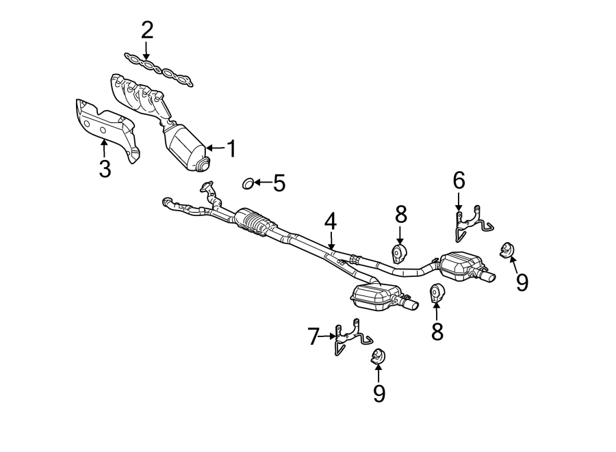 Diagram EXHAUST SYSTEM. EXHAUST COMPONENTS. for your 2018 Chevrolet Camaro  ZL1 Convertible 