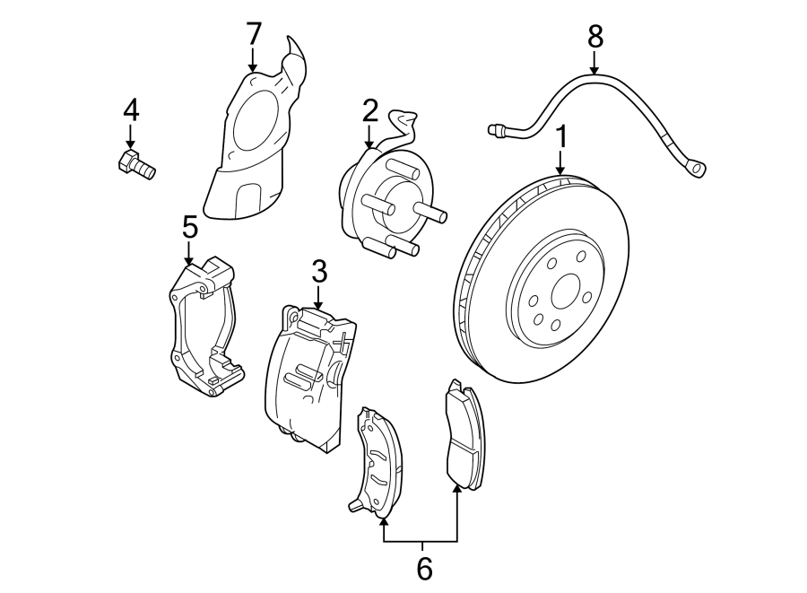 Diagram FRONT SUSPENSION. BRAKE COMPONENTS. for your 2022 Chevrolet Camaro 6.2L V8 A/T ZL1 Coupe 