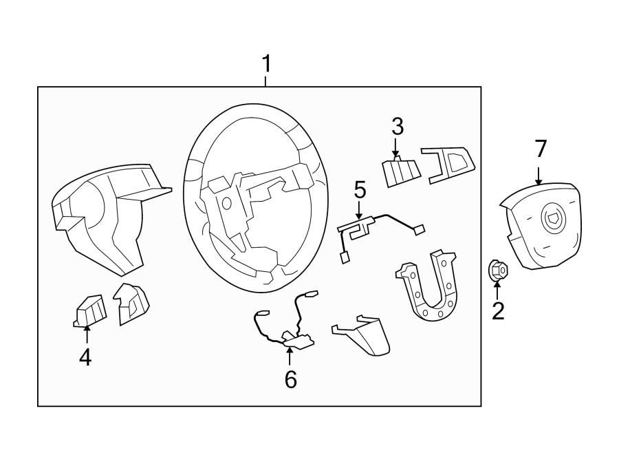 Diagram STEERING WHEEL & TRIM. for your 2011 Chevrolet Silverado   