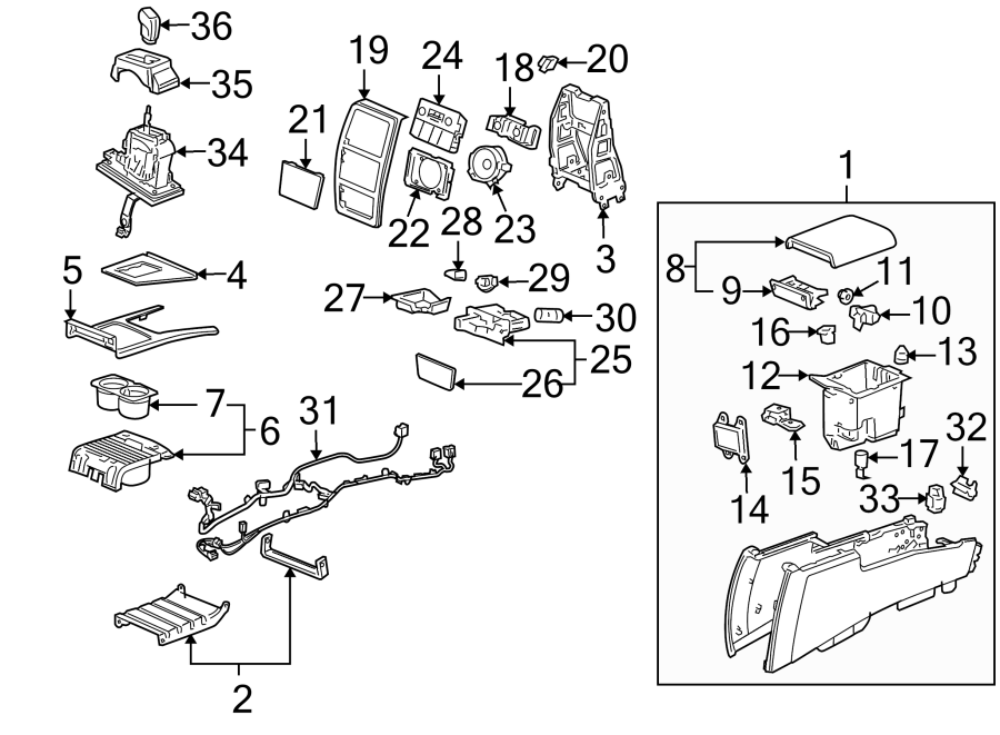 Front console. Diagram