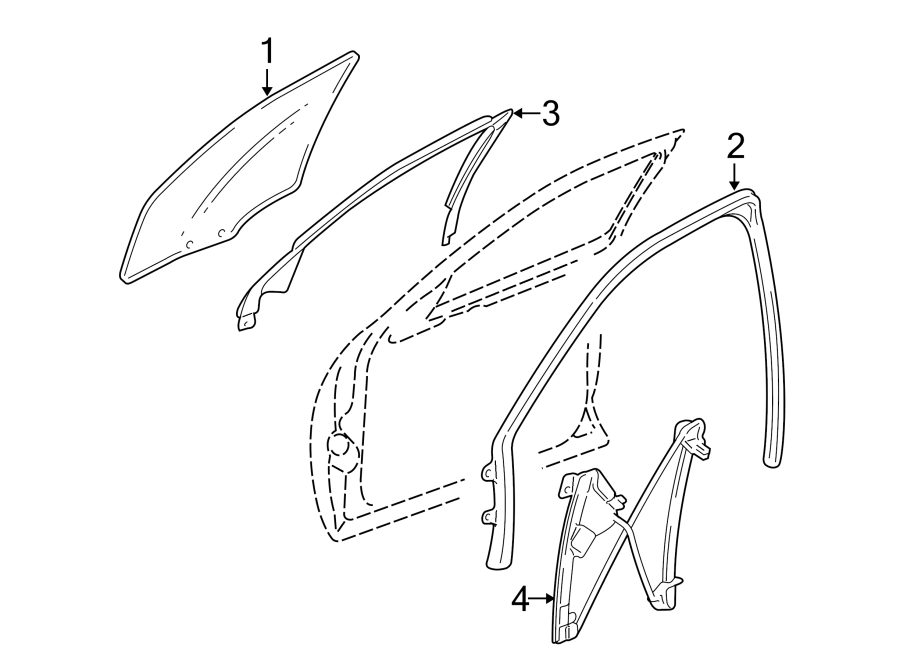 Diagram FRONT DOOR. GLASS & HARDWARE. for your 2022 Chevrolet Spark   