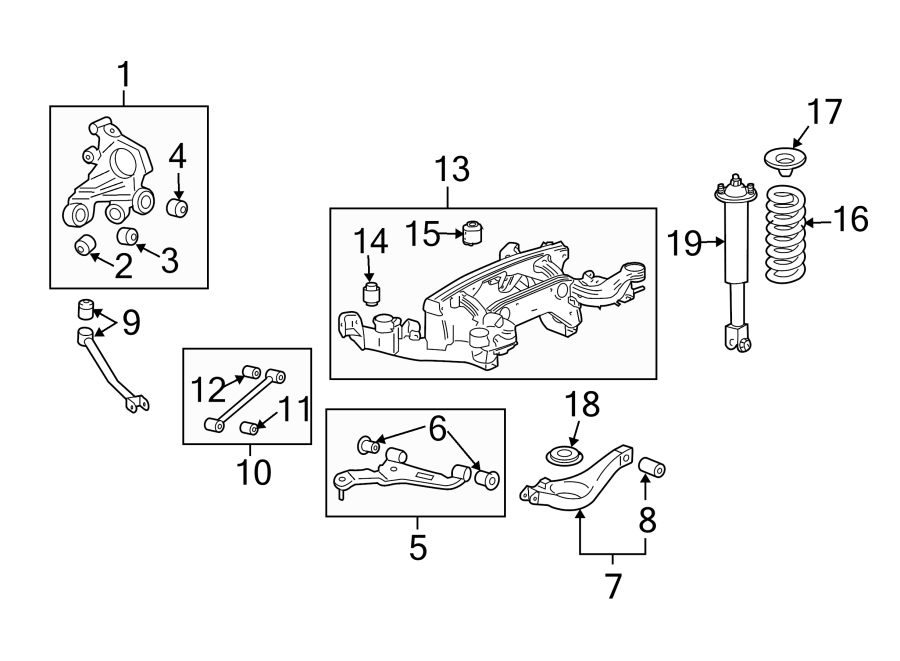 Diagram REAR SUSPENSION. SUSPENSION COMPONENTS. for your 2015 Cadillac CTS Premium Sedan  