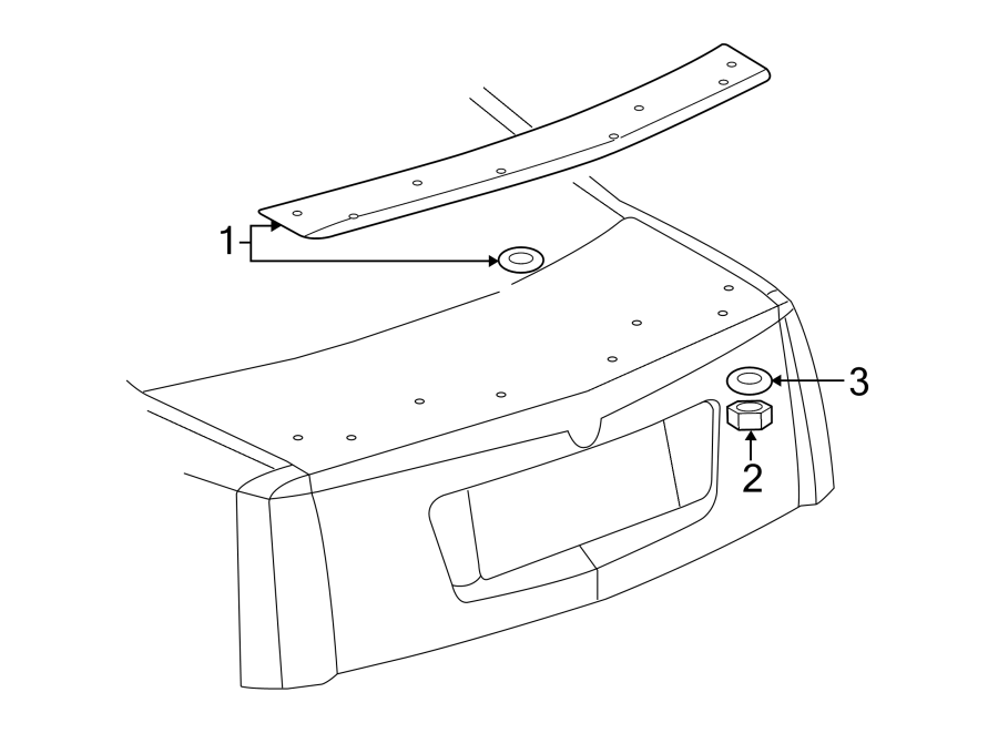 Diagram TRUNK LID. SPOILER. for your 1999 Buick Century   