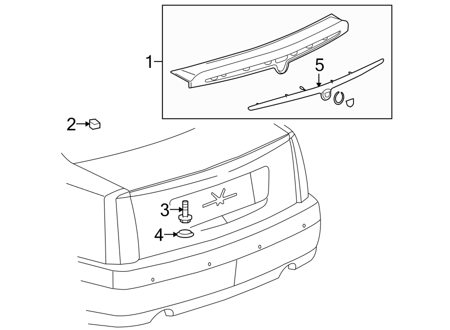 Diagram TRUNK LID. SPOILER. for your 2023 Chevrolet Trailblazer   