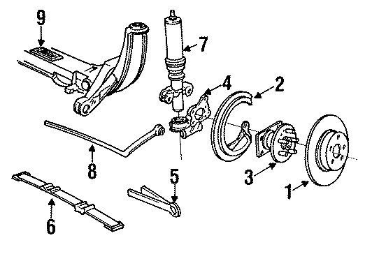 Diagram REAR SUSPENSION. BRAKE COMPONENTS. STABILIZER BAR & COMPONENTS. SUSPENSION COMPONENTS. for your 2011 GMC Sierra 2500 HD 6.6L Duramax V8 DIESEL A/T RWD SLE Standard Cab Pickup 