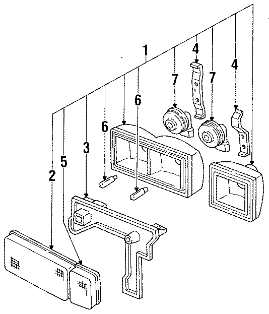 Diagram FRONT LAMPS. HEADLAMP COMPONENTS. for your 2008 Chevrolet Express 2500   