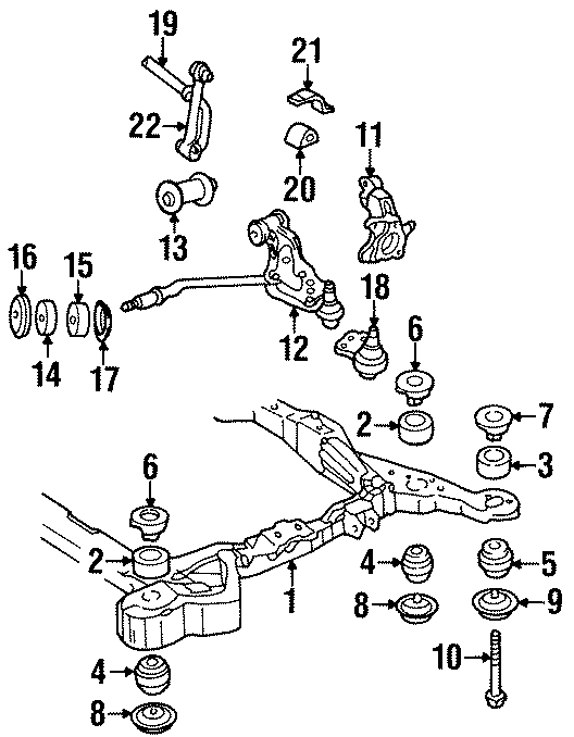 Diagram FRONT SUSPENSION. SUSPENSION COMPONENTS. for your 2018 GMC Sierra 2500 HD 6.6L Duramax V8 DIESEL A/T RWD Base Standard Cab Pickup Fleetside 