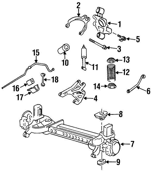 Diagram REAR SUSPENSION. SUSPENSION COMPONENTS. for your 2013 GMC Sierra 2500 HD 6.6L Duramax V8 DIESEL A/T RWD SLT Crew Cab Pickup Fleetside 