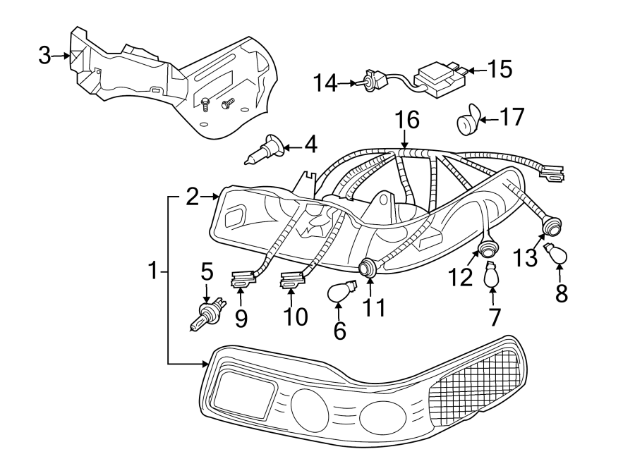 Diagram FRONT LAMPS. HEADLAMP COMPONENTS. for your 2007 GMC Sierra 1500 Classic SL Standard Cab Pickup Fleetside  