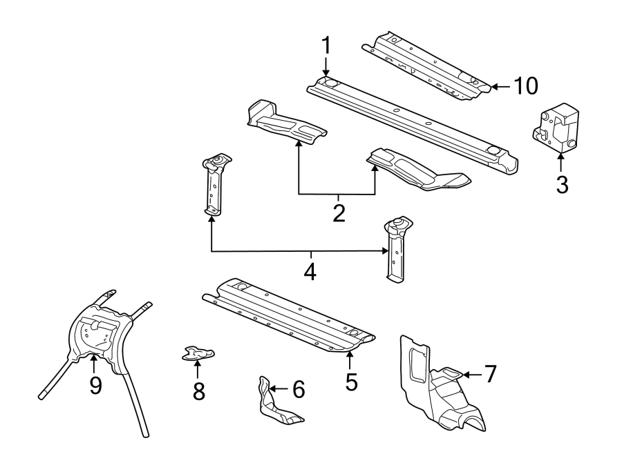 Diagram RADIATOR SUPPORT. for your 2011 GMC Sierra 2500 HD 6.6L Duramax V8 DIESEL A/T 4WD SLE Standard Cab Pickup 