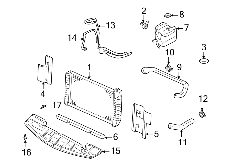 Diagram RADIATOR & COMPONENTS. for your 2013 Chevrolet Equinox LTZ Sport Utility  