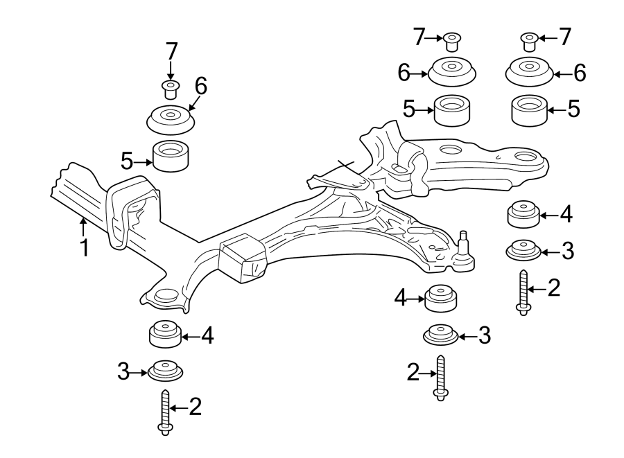 Diagram FRONT SUSPENSION. SUSPENSION MOUNTING. for your 2019 Chevrolet Equinox 2.0L Ecotec A/T 4WD Premier Sport Utility 