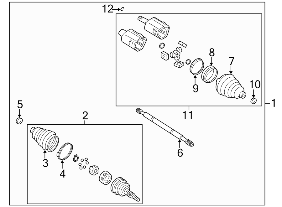 Diagram FRONT SUSPENSION. DRIVE AXLES. for your 2004 GMC Sierra 2500 HD 8.1L Vortec V8 M/T RWD SLE Standard Cab Pickup Fleetside 