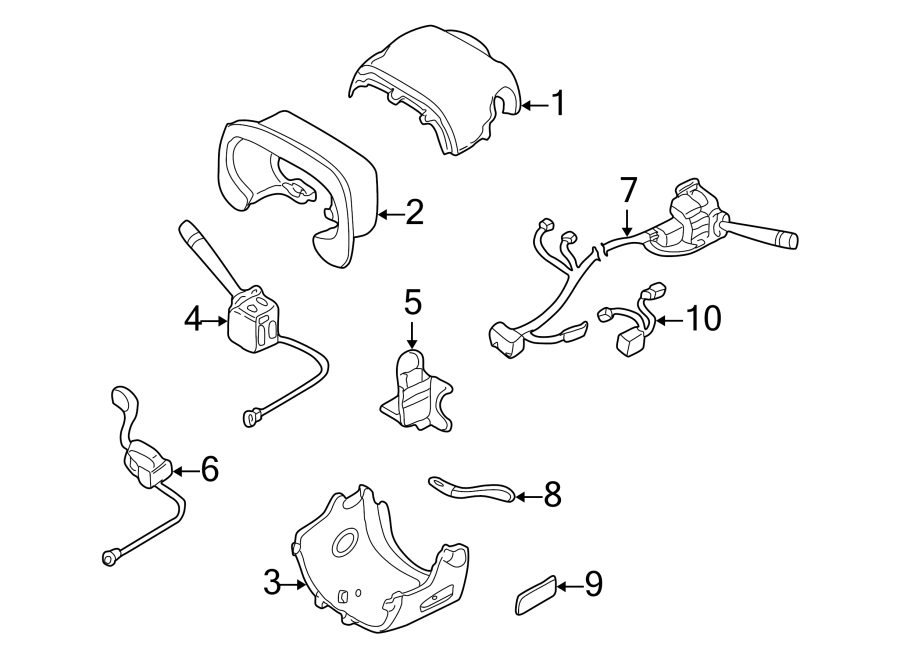 4Shroud. Steering column assembly. Switches & levers.https://images.simplepart.com/images/parts/motor/fullsize/BC98195.png