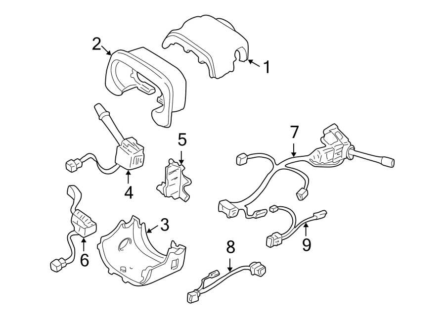 2Steering column. Shroud. Switches & levers.https://images.simplepart.com/images/parts/motor/fullsize/BC98210.png