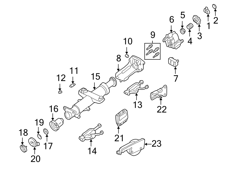 Diagram STEERING COLUMN. HOUSING & COMPONENTS. for your 2005 Chevrolet Aveo    