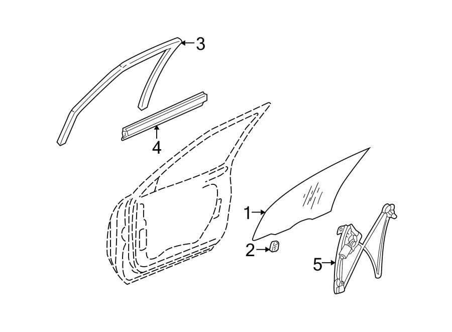 Diagram FRONT DOOR. GLASS & HARDWARE. for your 2022 Chevrolet Spark   