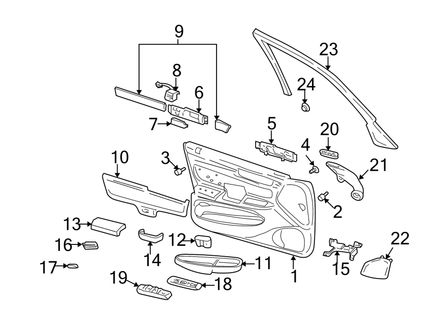 Diagram FRONT DOOR. INTERIOR TRIM. for your 2010 Chevrolet Impala   