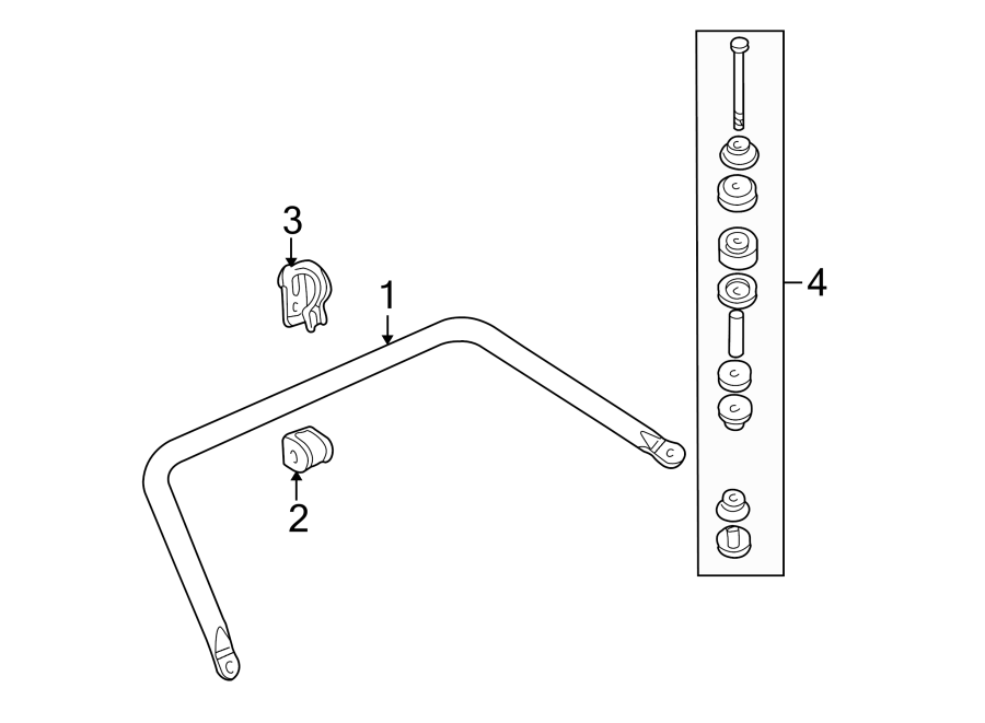 Diagram REAR SUSPENSION. STABILIZER BAR & COMPONENTS. for your 2016 GMC Sierra 2500 HD 6.0L Vortec V8 FLEX A/T RWD SLE Extended Cab Pickup Fleetside 