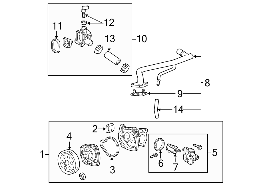 Diagram WATER PUMP. for your Chevrolet