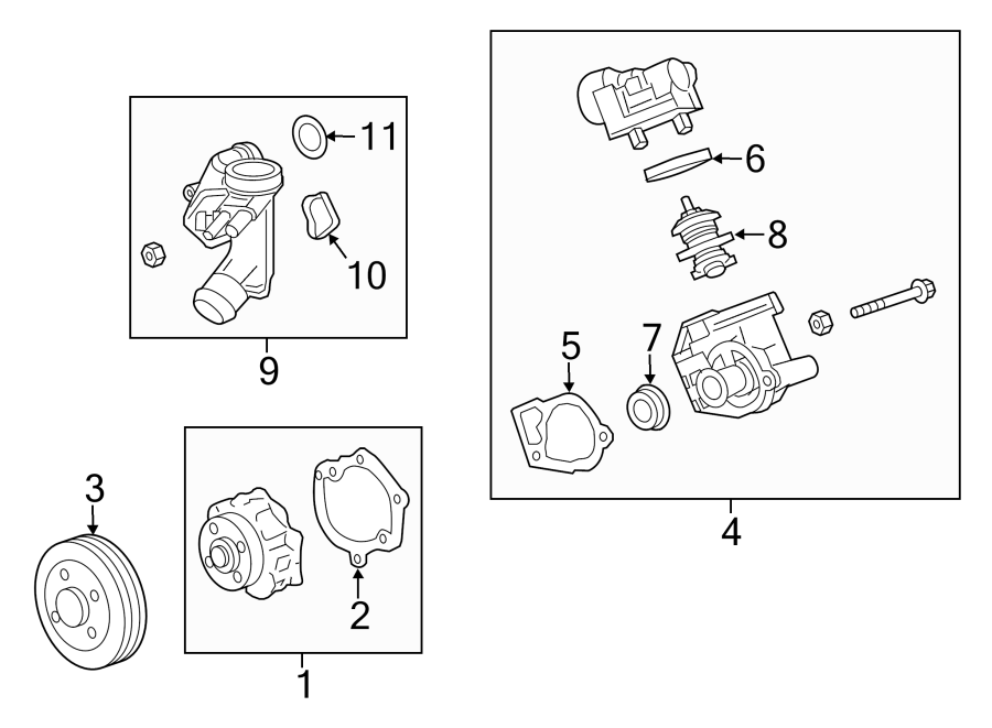 Diagram WATER PUMP. for your 1995 Chevrolet K2500  Base Standard Cab Pickup Fleetside 4.3L Chevrolet V6 A/T 