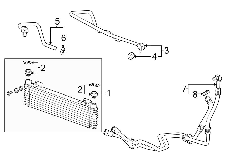 Diagram OIL COOLER. for your 2021 Chevrolet Camaro 6.2L V8 M/T SS Coupe 