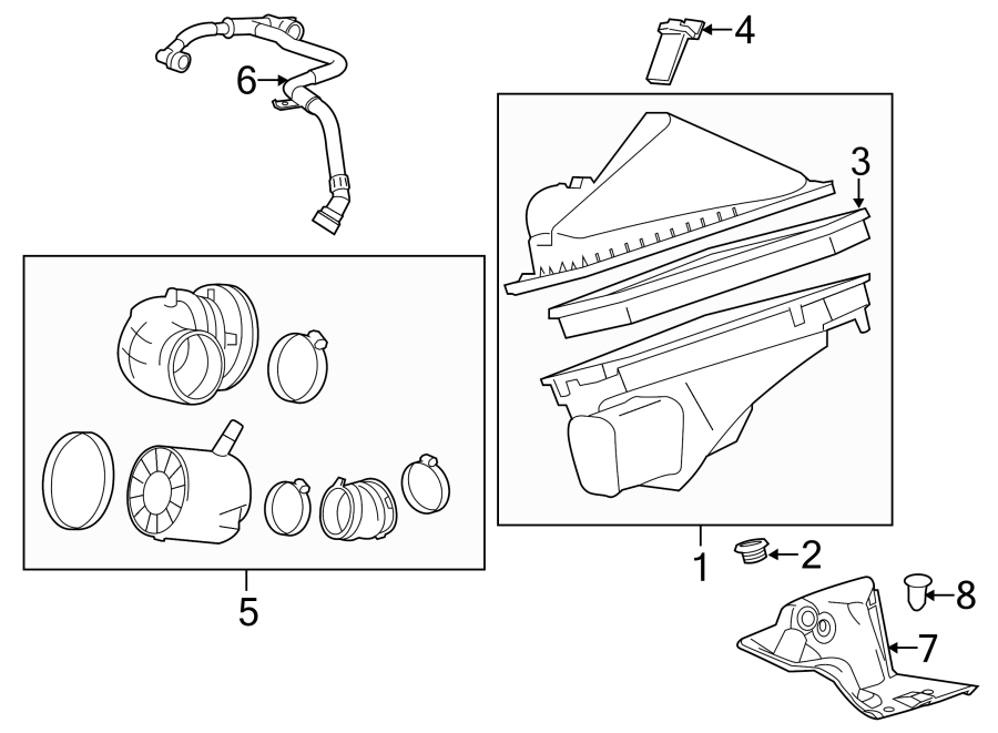 Diagram AIR INTAKE. for your 2018 Chevrolet Spark   