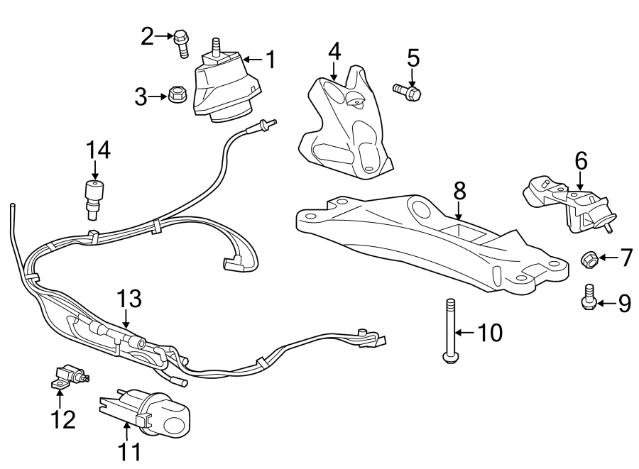 Diagram Engine & TRANS mounting. for your 2010 Chevrolet Camaro   